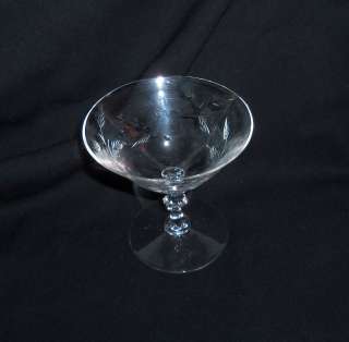 clear etched crystal martini champagne stemware glass 4 high  