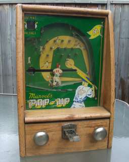 Rare 1940s Marvels Pop Up DUAL Coin Operated Baseball Game Penny 