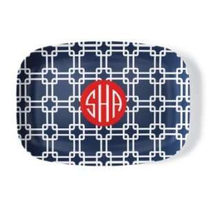   Links Personalized Platter   Red/Navy   Grandin Road