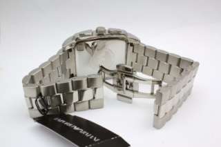 New Emporio Armani Steel Men Chronograph Dress Date Watch 35mm x 48mm 
