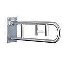 Flip Up Grab Bars   With Toilet Paper Holder PEENED STAINLESS STEEL