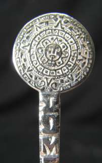 Vintage MEXICO/Aztec Calender .800 Silver Spoon  