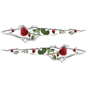  Ripped / Torn Metal Look Decals Roses   15 h x 72 w 