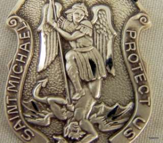 St Saint Michael Protector Medal Sterling Silver Badge  