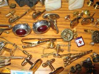 HUGE Mens Jewelry Lot 200 Pieces Incl.34 Pairs Cufflinks,Tie Clasps 