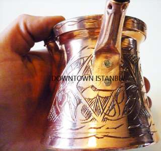 LARGE Special Turkish Copper COFFEE Maker Cezve Ibrik Mother of Pearl 