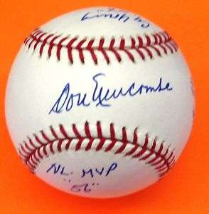 Don Newcombe 4 inscription signed MLB baseball HOLO/COA  