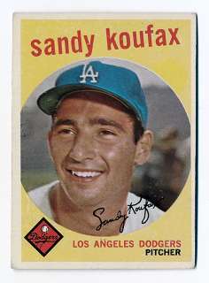 1959 topps baseball 163 sandy koufax hof pitcher los angeles dodgers 