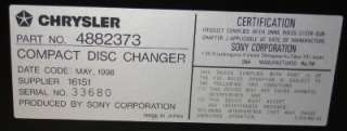 CHRYSLER JEEP DODGE   10 CD CHANGER w MAGAZINE. PART #4882373  