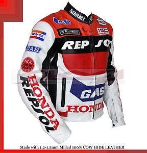 Honda REPSOL GAS Racing Leather Motorcycle Jacket   All Sizes  