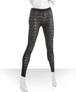 Kova & T black Panda lace stirrup leggings  