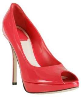 Christian Dior red patent leather Miss Dior peep toe pumps   