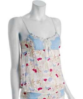 Eberjey periwinkle floral cotton Under the Sea camisole   up 