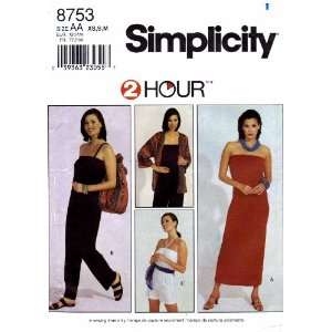  8753 Sewing Pattern Womens Jacket Bag Knit Strapless Dress Jumpsuit 