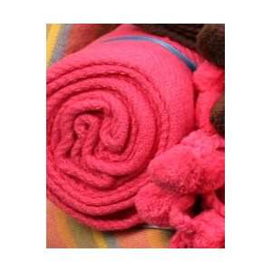 Karma Living Pom Pom Cotton Throw   Rose Pink