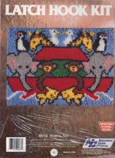 Noahs Ark Animals 20x27 Latch Hook Rug Kit National Yarn Crafts Brand 