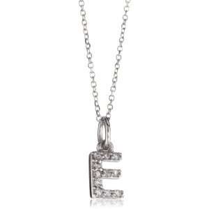 KC Designs Initially Yours Diamond 14k White Gold Letter E Pendant 