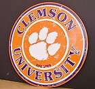 Clemson Tigers Distressed 12 Metal Circle Sign