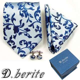 MENS NECK TIE NECKTIES HANKY CUFFLINK GIFT BOX SET TZ12  