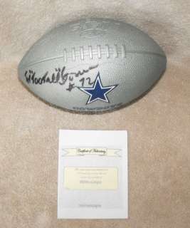 Cowboys Ed Too Tall Jones 72 Autographed Nerf Football  