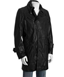 Levis Capital E black leather racer jacket  
