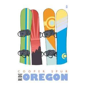  Cooper Spur, Oregon, Snowboards in the Snow Premium Poster 