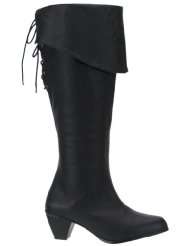 Womens Leather Pirate Costume Boots (Size 8)