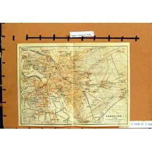   MAP 1921 GERMANY STREET PLAN HANOVER LINDEN KLEEFELD