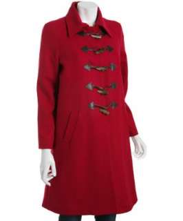 McQ By Alexander McQueen red wool melton toggle coat   up to 