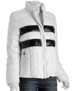 Moncler white quilted nylon down Eve stripe jacket   up to 