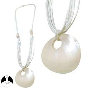 sg paris women necklace long necklace shell 86cm white cord and shell 