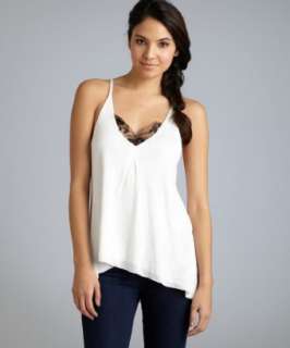 Rebecca Beeson white jersey lace inset racerback tank   up to 