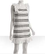 Outfit See By Chloe white striped cotton eyelet ruffle dress with 