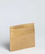 Fendi gold dot embossed leather logo card case style# 318576001