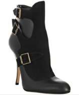 style #313088201 black leather and suede Glaner buckle detail ankle 