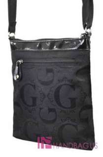   Signature G Jacquard Zebra Patchwork Studded Messenger Purse Bag Black