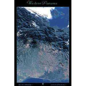  Western Panama Satellite Map Print 24x36