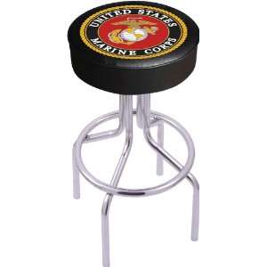  United States Marine Corps Steel Stool with 4 Logo Seat 