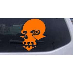 6in X 5.0in Orange    Tribal Skull Mask Skulls Car Window Wall Laptop 