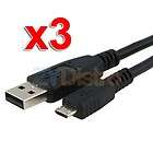 3X Micro USB Data Cable Chargers for Cell Phones / PDAs