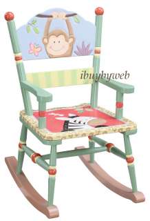 Kids Sunny Safari Rocking Chair Jungle Monkey Zebra NEW  