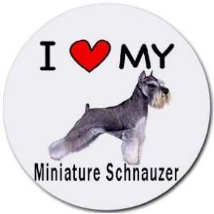  I Love My Miniature Schnauzer Round Mouse Pad Office 
