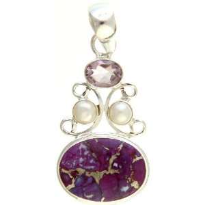  Purple Mohave Turquoise Pendant with Faceted Amethyst and 