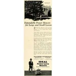 1927 Ad Ideal Power Lawn Care Mowers Landscaping Mich.   Original 