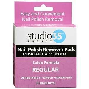  Studio 35 Beauty Regular Nail Polish Remover Pads, 10 ea Beauty