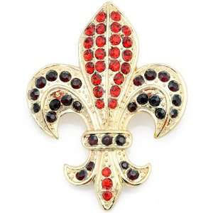    De Lis Sign Austrian Crystal Pin Brooch & Necklace Pendant Jewelry