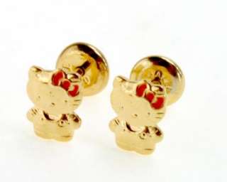   Hello Kitty Earrings High Security Safety Newborn Toddler Girl  