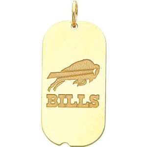  14K Gold NFL Buffalo Bills Logo Dog Tag Charm Sports 