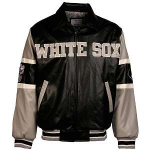    Chicago White Sox Black Varsity Pleather Jacket