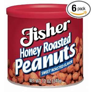 Fisher Honey Roasted Peanuts, 12 Ounce Packages (Pack of 6)  